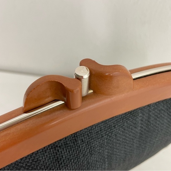 Vintage Mid-Century Modern MCM Minimalist Woven Clutch Purse Hong Kong - Picture 10 of 15